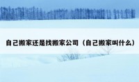 自己搬家还是找搬家公司（自己搬家叫什么）