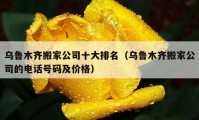 乌鲁木齐搬家公司十大排名（乌鲁木齐搬家公司的电话号码及价格）