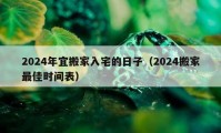 2024年宜搬家入宅的日子（2024搬家最佳时间表）