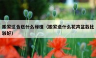 搬家适合送什么绿植（搬家送什么花卉盆栽比较好）