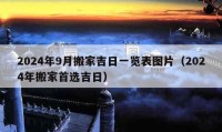 2024年9月搬家吉日一览表图片（2024年搬家首选吉日）