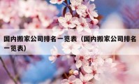 国内搬家公司排名一览表（国内搬家公司排名一览表）