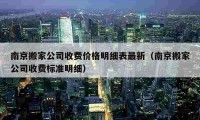 南京搬家公司收费价格明细表最新（南京搬家公司收费标准明细）