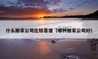 什么搬家公司比较靠谱（哪种搬家公司好）