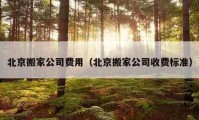 北京搬家公司费用（北京搬家公司收费标准）