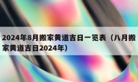 2024年8月搬家黄道吉日一览表（八月搬家黄道吉日2024年）