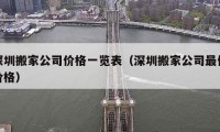 深圳搬家公司价格一览表（深圳搬家公司最低价格）