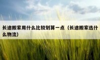 长途搬家用什么比较划算一点（长途搬家选什么物流）