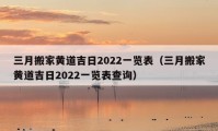 三月搬家黄道吉日2022一览表（三月搬家黄道吉日2022一览表查询）