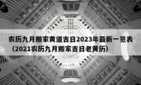 农历九月搬家黄道吉日2023年最新一览表（2021农历九月搬家吉日老黄历）