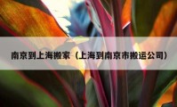 南京到上海搬家（上海到南京市搬运公司）