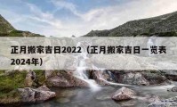 正月搬家吉日2022（正月搬家吉日一览表2024年）