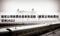 搬家公司收费价目表及流程（搬家公司收费价目表2021）