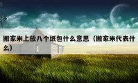 搬家米上放八个纸包什么意思（搬家米代表什么）