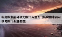 新房搬家前可以先搬什么进去（新房搬家前可以先搬什么进去住）