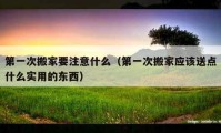 第一次搬家要注意什么（第一次搬家应该送点什么实用的东西）