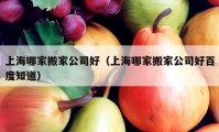 上海哪家搬家公司好（上海哪家搬家公司好百度知道）