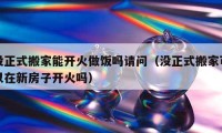 没正式搬家能开火做饭吗请问（没正式搬家可以在新房子开火吗）