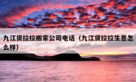 九江货拉拉搬家公司电话（九江货拉拉生意怎么样）