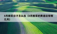 8月搬家日子怎么选（8月搬家的黄道日有哪几天）