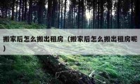 搬家后怎么搬出租房（搬家后怎么搬出租房呢）