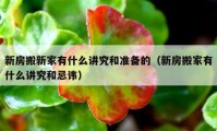 新房搬新家有什么讲究和准备的（新房搬家有什么讲究和忌讳）