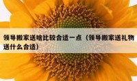 领导搬家送啥比较合适一点（领导搬家送礼物送什么合适）