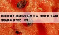 搬家需要扫帚和簸箕吗为什么（搬家为什么要准备畚箕和扫把一对）