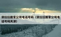 货拉拉搬家公司电话号码（货拉拉搬家公司电话号码天津）