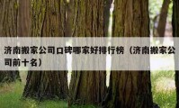 济南搬家公司口碑哪家好排行榜（济南搬家公司前十名）