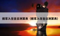 搬家入住吉日测算表（搬家入住吉日测算表）