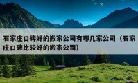 石家庄口碑好的搬家公司有哪几家公司（石家庄口碑比较好的搬家公司）