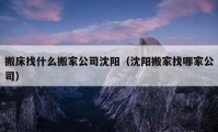 搬床找什么搬家公司沈阳（沈阳搬家找哪家公司）