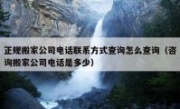 正规搬家公司电话联系方式查询怎么查询（咨询搬家公司电话是多少）